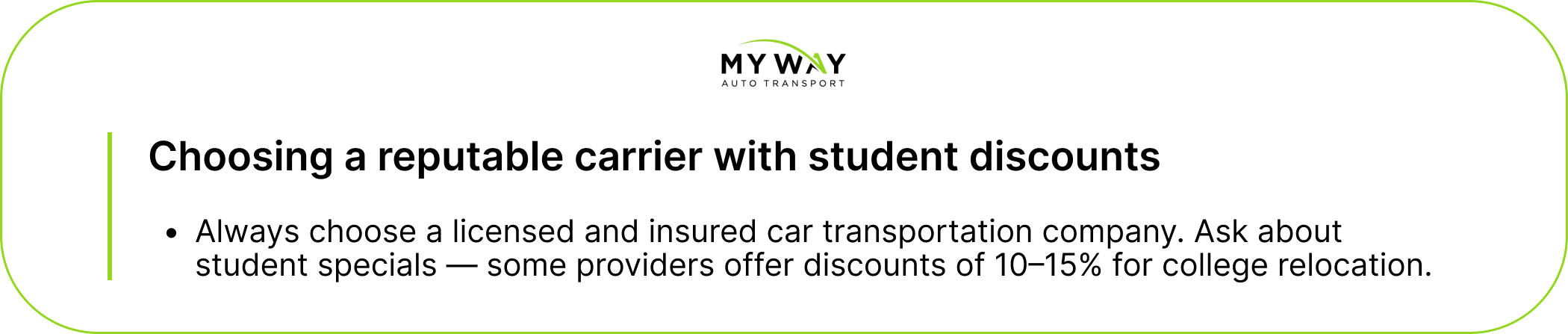 Choosing a reputable carrier with student discounts