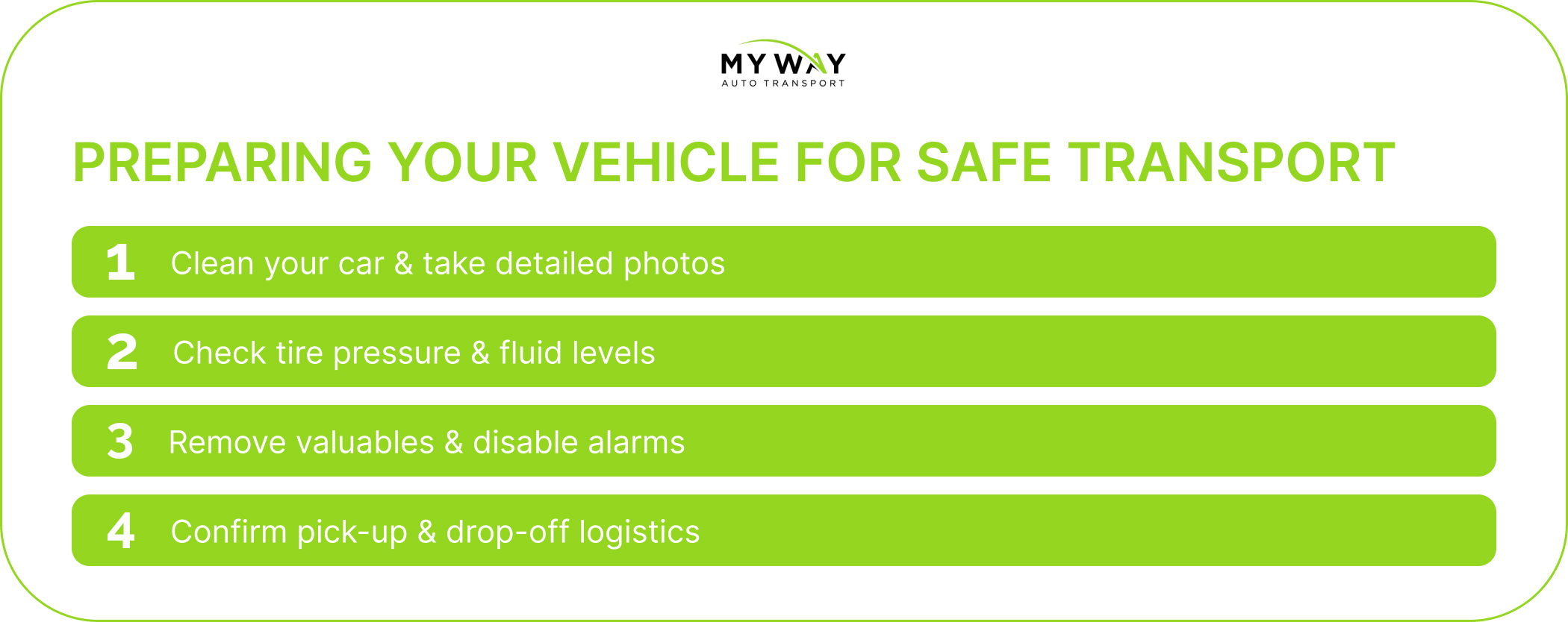 Preparing your vehicle for safe transport