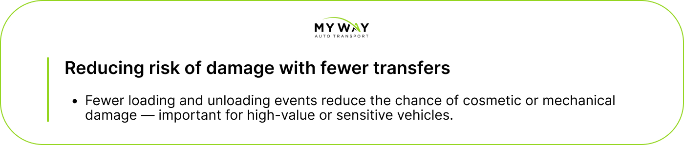 Reducing risk of damage with fewer transfers