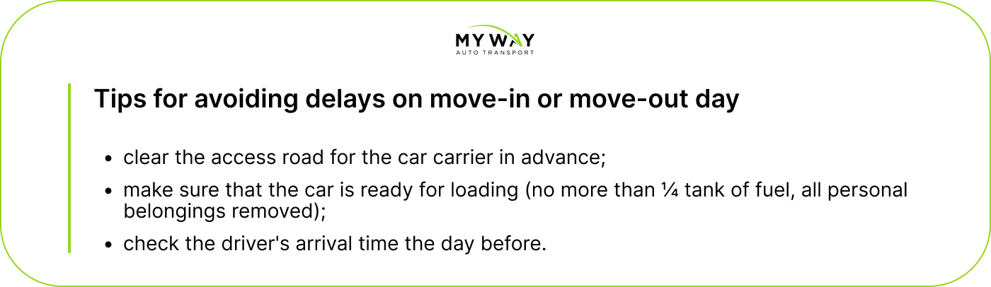 Tips for avoiding delays on move-in or move-out day