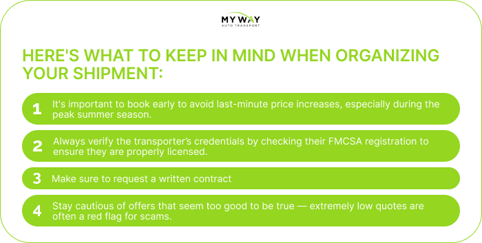 What to keep in mind when organizing your shipment