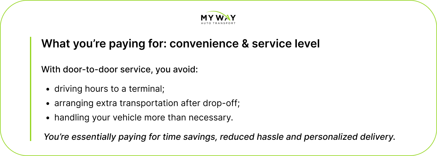 What you’re paying for: convenience & service level